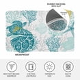 thumbnail image 4 of Turquoise Coastal Doormat Outdoor Entrance 20"x31.5", Sea Turtle Nautical Coral Summer Beach Absorb Moisture Dirt Door Mats, Non-Slip Rubber Backing Floor Mats Indoor, Low-Profile Front Door Rugs, 4 of 9