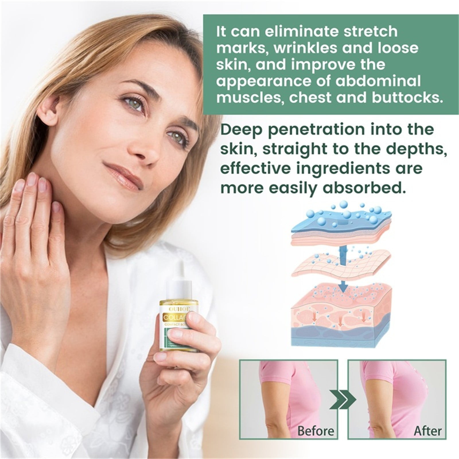 Collagen Lifting Body Oil - Straffendes Körperöl Mit Kollagen, 30 Ml, Gegen Cellulite & Für Straffere Haut