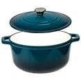 thumbnail image 3 of Lexi Home 6-Qt Enameled Cast Iron Dutch Oven with Lid & Loop Handle, Blue, 3 of 10