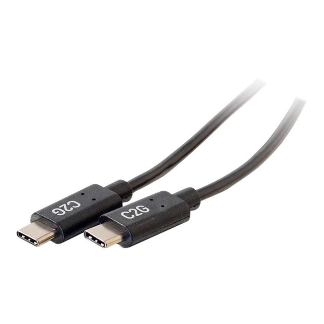 C2G Câble USB-C de 6 Pi - Câble USB-C vers USB-C - USB-C 2.0 3 A - 480 Mbps - M/M - Câble USB - 24 Broches USB-C (m) Réversible vers 24 Broches USB-C (m) Réversible - USB 2.0 - 30 V - 3 A - 6 Pi - Noir