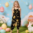 thumbnail image 2 of Ymyiu Girls Straight Leg Jumpsuit Girls Jumpsuits Kids Fashion Ruffle Sleeves Crew Neck Rompers Drawstring Overalls with Pockets 1T 2T(Black, 1-2 Years), 2 of 6