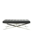 thumbnail image 5 of DecMode Leather Bench with Stainless Steel Supports, Black, 5 of 7