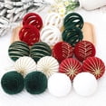 thumbnail image 4 of Adornos de bolas de Navidad de 6 a 8 cm, adornos para árboles de Navidad, decoración para fiestas, bodas, bolas de felpa pintadas de color rojo, material de terciopelo, 4 of 5
