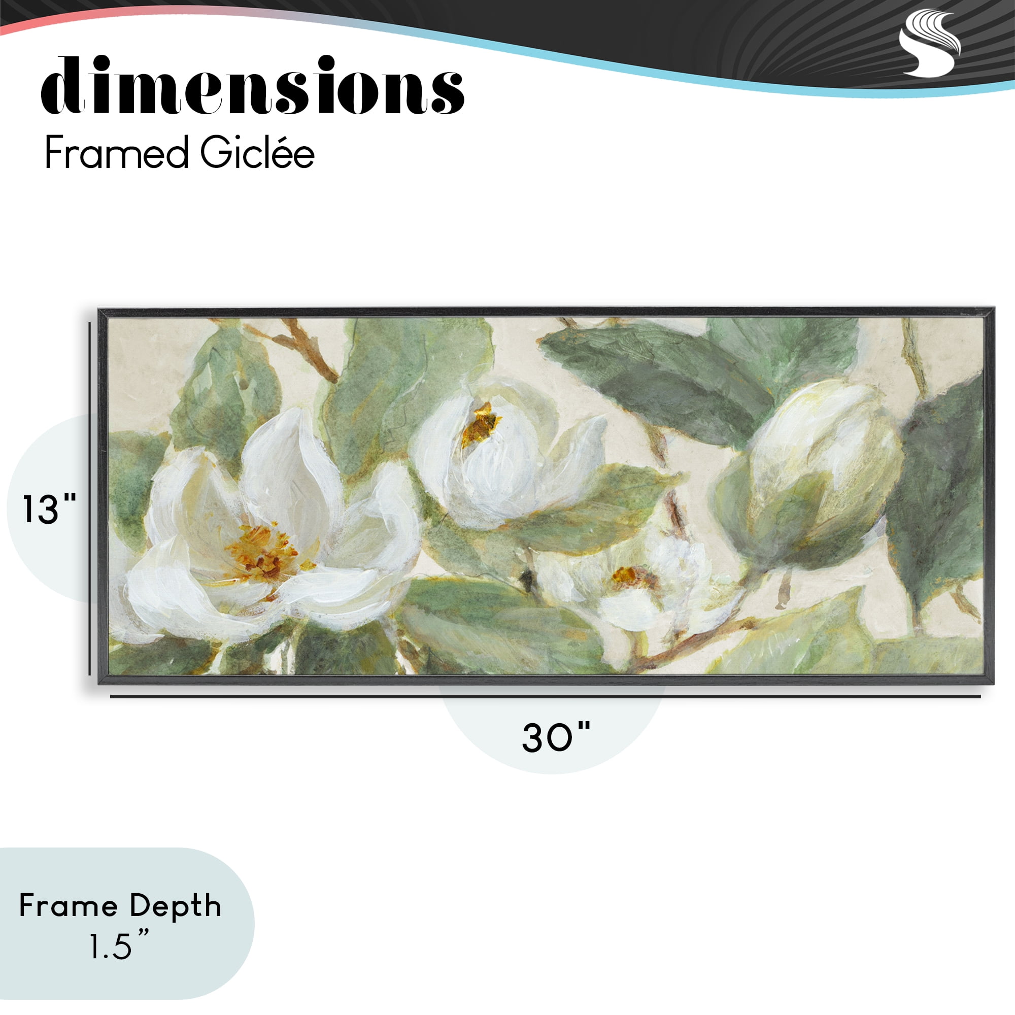 Stupell Industries Delicate Magnolia Dreaming Black Framed Giclee Art, design by Lanie Loreth