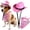 Pink, variant on Pet Cowboy Costume, Dog Cowboy Hat with Bandana Scarf, Adjustable Cat Cowboy Hat for Party Cosplay Christmas, Halloween Cowboy Costumes for Small Pet Dogs Cats.