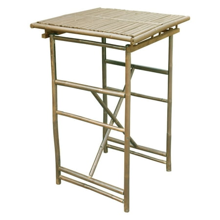 table bar height folding patio bamboo crafted zew square hand
