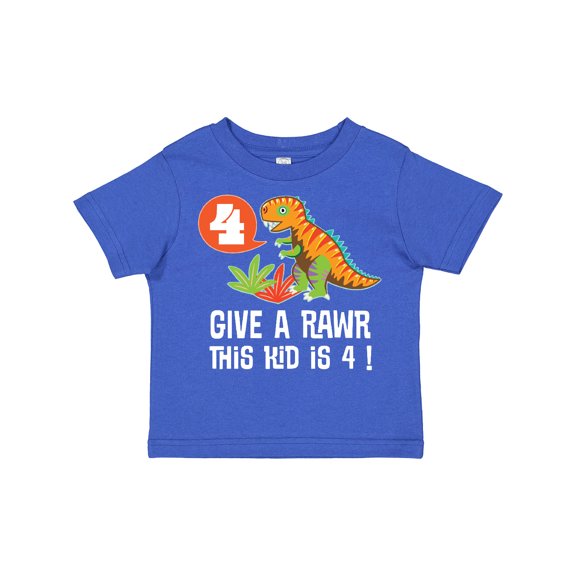 Inktastic 4th Birthday Party Dinosaur Boys Toddler T-Shirt