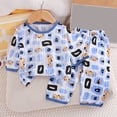 thumbnail image 2 of Ulanda Toddler Boys Pajamas 100% Cotton Kids Dinosaur 2 Piece Truck Pjs Sleepwear Clothes Sets 2-12 Years (Blue, 6-12 Months), 2 of 3