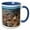 Blue/White, variant on 3drose, Usa, Michigan. Rounded Boulders on 12 Mile Beach., 11oz Two-tone Green Mug
