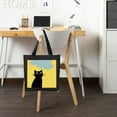 thumbnail image 2 of COMIO Temu Canvas Tote Bag Black Portable Tote Bag Happy Cat 14.1x15.7in, 2 of 6