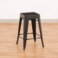 thumbnail image 2 of Norwood Commercial Furniture Backless Metal Stack Stool - 24" Seat Height Black (Pack of 2), 2 of 7