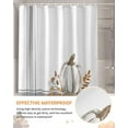 thumbnail image 5 of Fall Shower Curtain White Pumpkin Leaf Branch Fall Shower Curtains for Bathroom Decor Autumn Harvest Thanksgiving, Gray Stripes Bath Curtains Sets with Hooks Waterproof Standard Size 72" x 72", 5 of 6