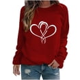 thumbnail image 2 of Meichang T-Shirts Cœur d'Amour pour Femmes T-Shirts de la Saint-Valentin Hauts Col Rond de Vacances T-Shirts Graphiques Cœur d'Amour Pull à Manches Longues en Solde Cadeaux de la Saint-Valentin, 2 of 3