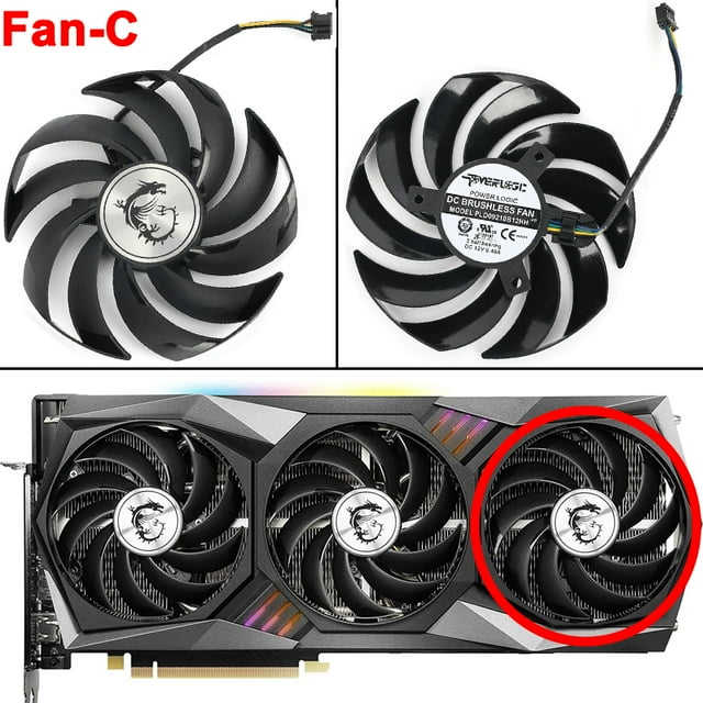 New 90MM GPU Video Card Cooler Fan Replacement for MSI GeForce RTX 3060 3070 3080 3090 3060Ti 3070TI GAMING X TRIO Graphics Card Fan - C