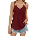 thumbnail image 1 of Hauts d'Été pour Femmes 2024 à Moins de 10$! Mode Surdimensionnée Décontractée Couleur Unie Manches Courtes Col en V Haut Cadeau pour Femmes en Solde, 1 of 8