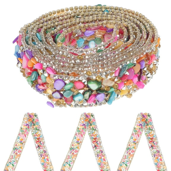 Hytrove Rhinestone Ribbon Multi Colored 1 Roll 39 4in X 0 8in X 0 1in