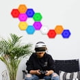 thumbnail image 4 of Luces hexagonales, luces LED de pared inteligentes con control remoto, paneles de pared RGB modulares táctiles de 13 colores, luz hexagonal con alimentación USB para autismo, decoración de salas de, 4 of 4
