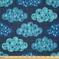 thumbnail image 2 of Ambesonne Clouds Fabric by the Yard Microfiber, Monochrome Clouds and Rain, 3 Yards, Indigo Sky Blue, 2 of 2