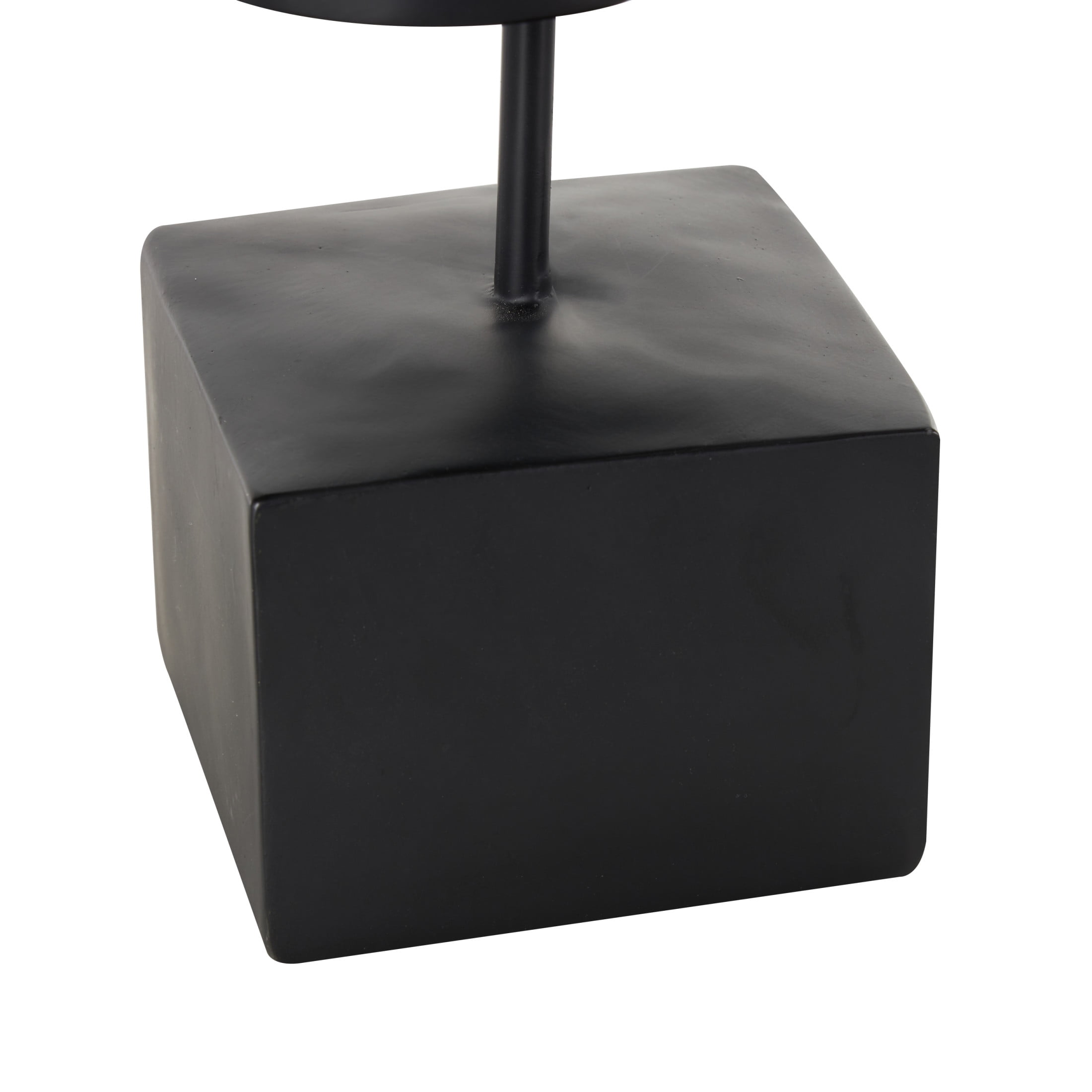 6" x 13" Black Resin Hugging People Sculpture with Square Base, by DecMode
