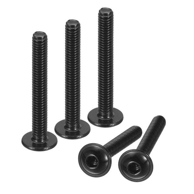 Uxcell Flanged Button Head Socket Cap Screws, 100 Pcs M4x30mm - 304 Stainless Steel Socket Drive Fasteners Bolts, Fully Thread Machine Screws (Black)