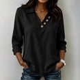 thumbnail image 5 of Asxite Womens Fall Tops Solid Casual Lapel Collar Button Down Long Sleeve Shirts, 5 of 6