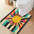 thumbnail image 2 of Yayeee Bath Rug for Bathroom Floor Non Slip Rectangle Fluffy Soft Absorbent Mat, 16"x24", Geometric Sun, 2 of 7