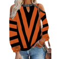 thumbnail image 5 of Top con cuello Halter y botones para mujer, Top con hombros descubiertos, Camiseta holgada informal con estampado de gato, primavera y otoño, 5 of 5