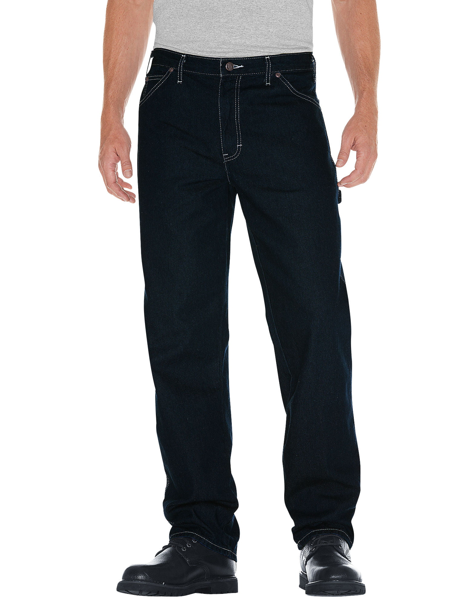 Dickies Mens Relaxed Straight Fit Carpenter Denim Utility Jeans, 48W x ...