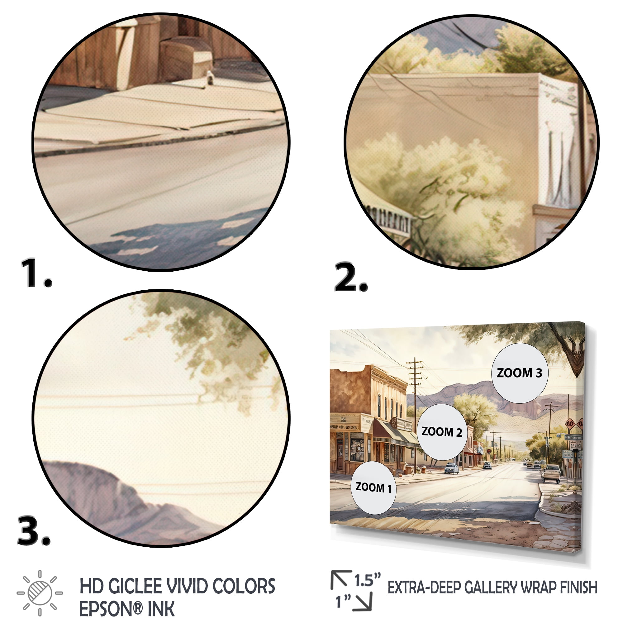 Designart Small Town Wild West II Canvas Wall Art