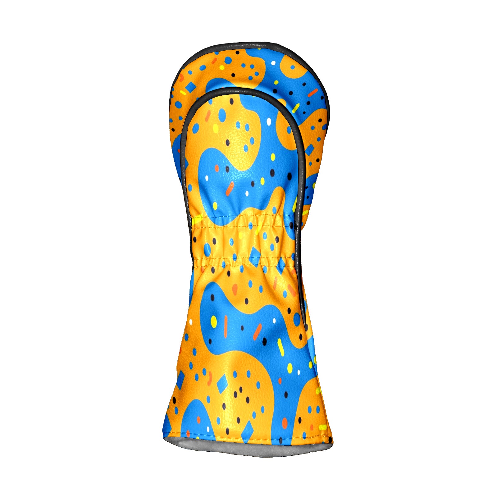 Golf Club Covers PU Leather Waterproof Head Covers for Fairway Woods Hybrids Orange Blue Polka Dots Unisex Fits Most Brands