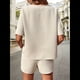 thumbnail image 4 of Conjunto de Pijama para Mujer, de Punto Gofre, de 2 Piezas, para Estar en Casa, con Bolsillos. Crema XXL, 4 of 9