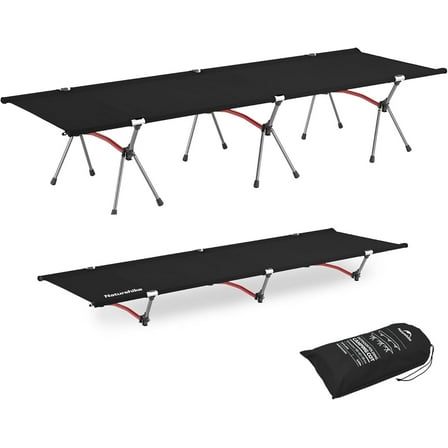 Naturehike ArmyWild Folding Camping Cot, Height Adjustable Ultralight Backpacking Cot, Portable Camping Bed for Camping Hiking Travel Home