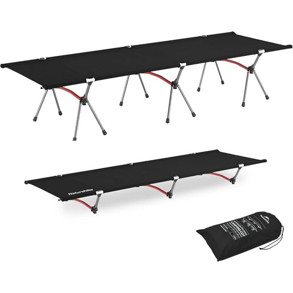 Naturehike ArmyWild Folding Camping Cot, Height Adjustable Ultralight Backpacking Cot, Portable Camping Bed for Camping Hiking Travel Home