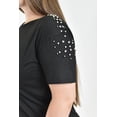 thumbnail image 4 of Blusa con pedreria y perlas Roman Fashion /Tallas Extras, 03022-C (Negro) negro 38, 4 of 6