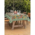thumbnail image 3 of Outdoor Tablecloth with Umbrella Hole for Patio/Picnic/Party/Camping, Boho Green Flowers Waterproof Table Cloth Rectangle Table Cover Washable, Spring Abstract Watercolor Floral Leaf (60"x 120"), 3 of 8