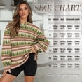 thumbnail image 3 of SCRAWLGOD Christmas Tree Stripe Print Green Beige Womens Crewneck Sweatshirt Casual Loose Fit Tops Long Sleeve T Shirt with Pockets Comfortable Fashion Oversized Fall Winter Clothes, M, 3 of 7