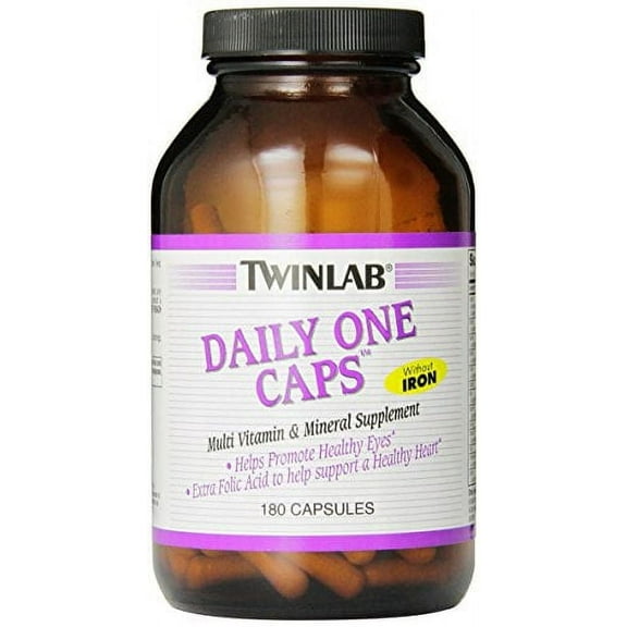 Twinlab Daily One Caps Multi-Vitamin and Multi-Minerals without Iron, 180 Capsules