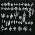 thumbnail image 2 of U8MO Flower Plant Shape Tibetan Silver Metal Loose Pendants Beads For Jewelry Making-32# 10pcs, 2 of 4