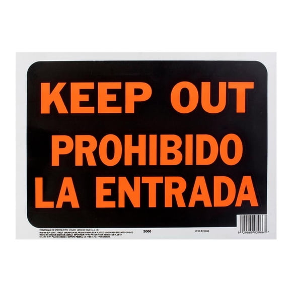 Letrero Pared Prohibido La Entrada Hyko Plástico 21.5X3"