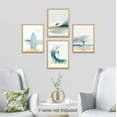 thumbnail image 3 of PixonSign 4 PCS Adhesive Canvas Poster Watercolor Pastel Surfboard Ocean Wave Beach Whale Fin Frameless Wall Art Digital Art Set Modern Art Decorative Wall Décor for Bedroom, Office -8"x10", 3 of 5
