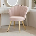 thumbnail image 6 of Hawsaiy Modern Velvet Accent Chair with Gold Metal Legs,Upholstered Vanity Chair for Bedroom, Makeup Room, or Living Room, Pink, 6 of 11