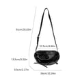 thumbnail image 3 of Women Ruched Shoulder Bag PU Leather Crossbody Bag Korean Styles Messengers Bag Sweet Bows Clouds Bag for Travel Daily, 3 of 9