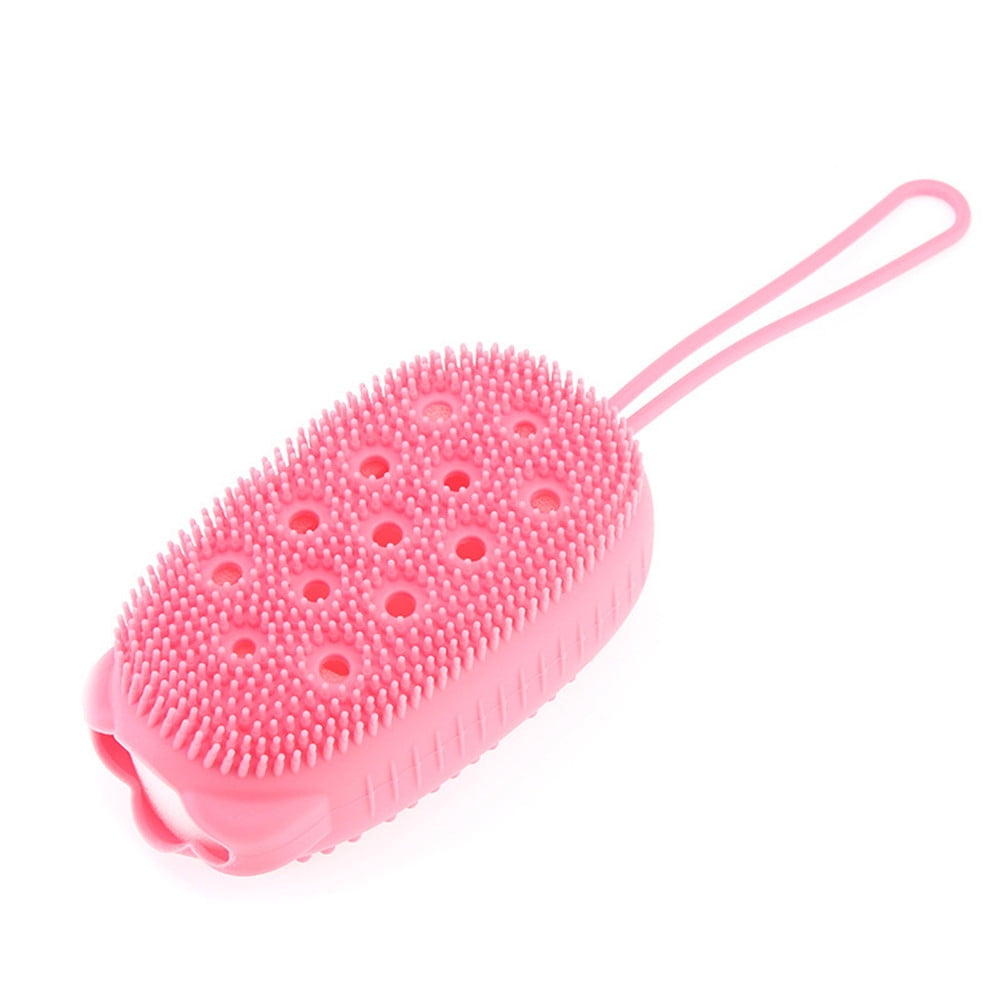 Silicone Body Scrubber Doubleside Loofah Bath Scrub Brush for Boys and