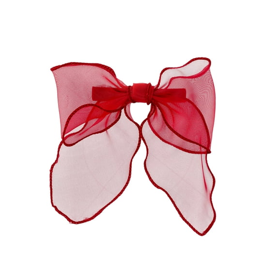 Time and Tru Women's Organza Bow Hair Clip, Red