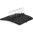 thumbnail image 2 of 10 Perchas Acolchadas de Satén para Mujer, Perchas Negras de Espuma Gruesa Antideslizantes, Adecuadas para Abrigos, 2 of 5