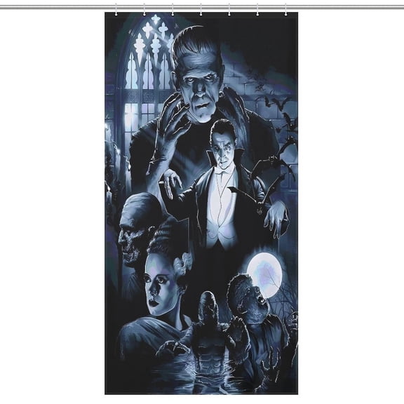 The Munsters Shower Curtain, Bath Curtain Bathroom Home Decor Waterproof Polyester for Bathroom with 12 Hooks 35.43x70.87Inch（90x180cm）