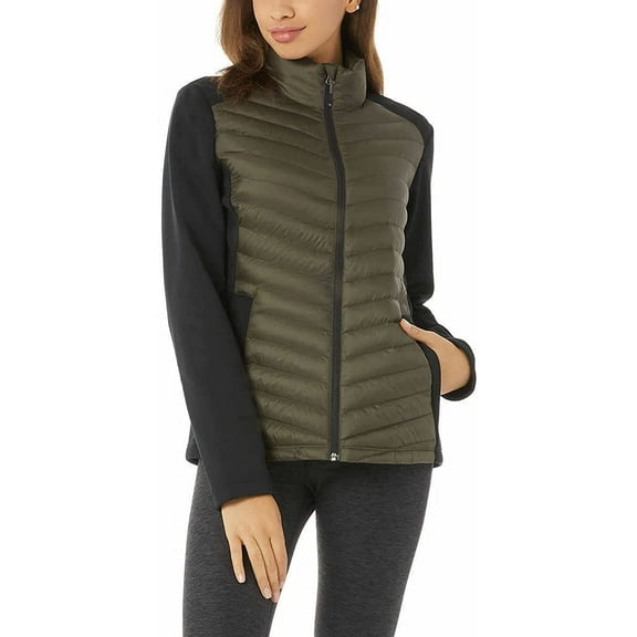 32 Degrees Womens Mixed Media Jacket Forestwood, Small