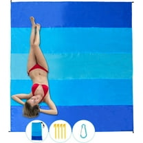 RUseeN Beach Blanket 79"*83", Sandproof Waterproof Extra Large Beach Mat Lightweight Compact Quick Drying with 4 Stakes for 2-8 Adults for Camping Picnic Travel Hiking