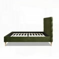 thumbnail image 2 of King Size Olive Green Modern Wavy Headboard Platform Bed with Durable Materials, 2 of 12