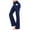 Deep Blue, variant on Women Dress Lounge Pants Business Elastic Waist Casual Stretch Work Trousers Slacks with 4 Pockets